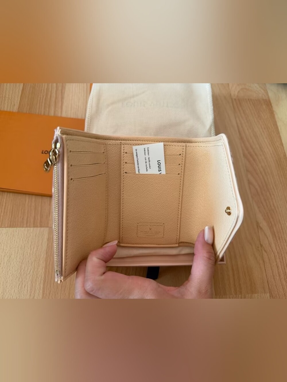 Louis Vuitton Pink & Cream Monogram Compact Wallet - Picture 5 of 13